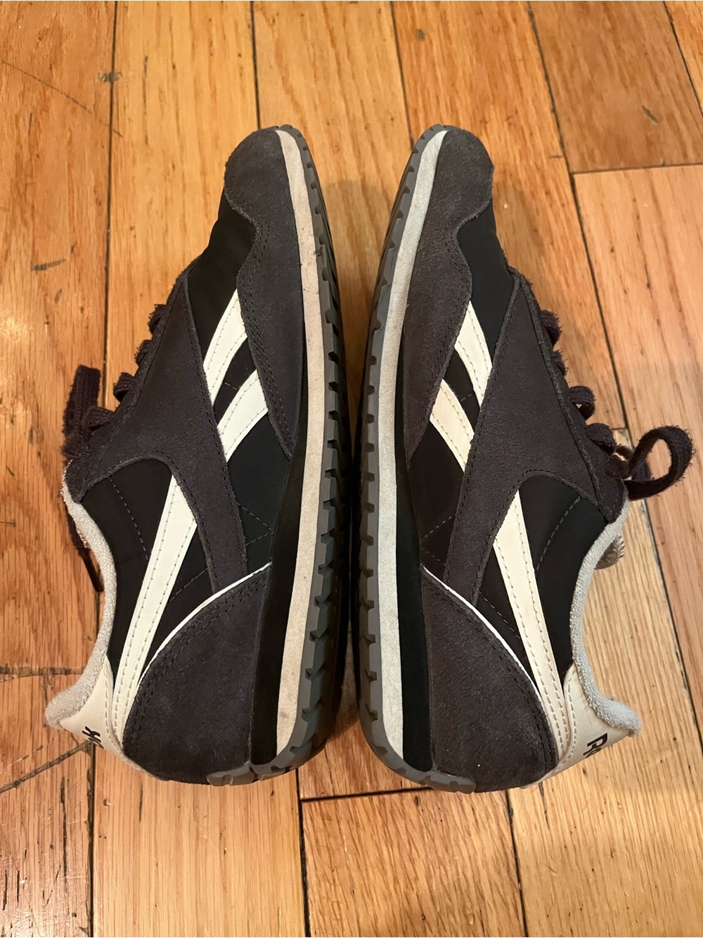 Classic Reebok Women’s Grey Suede Retro Runner Sneakers - White Accents